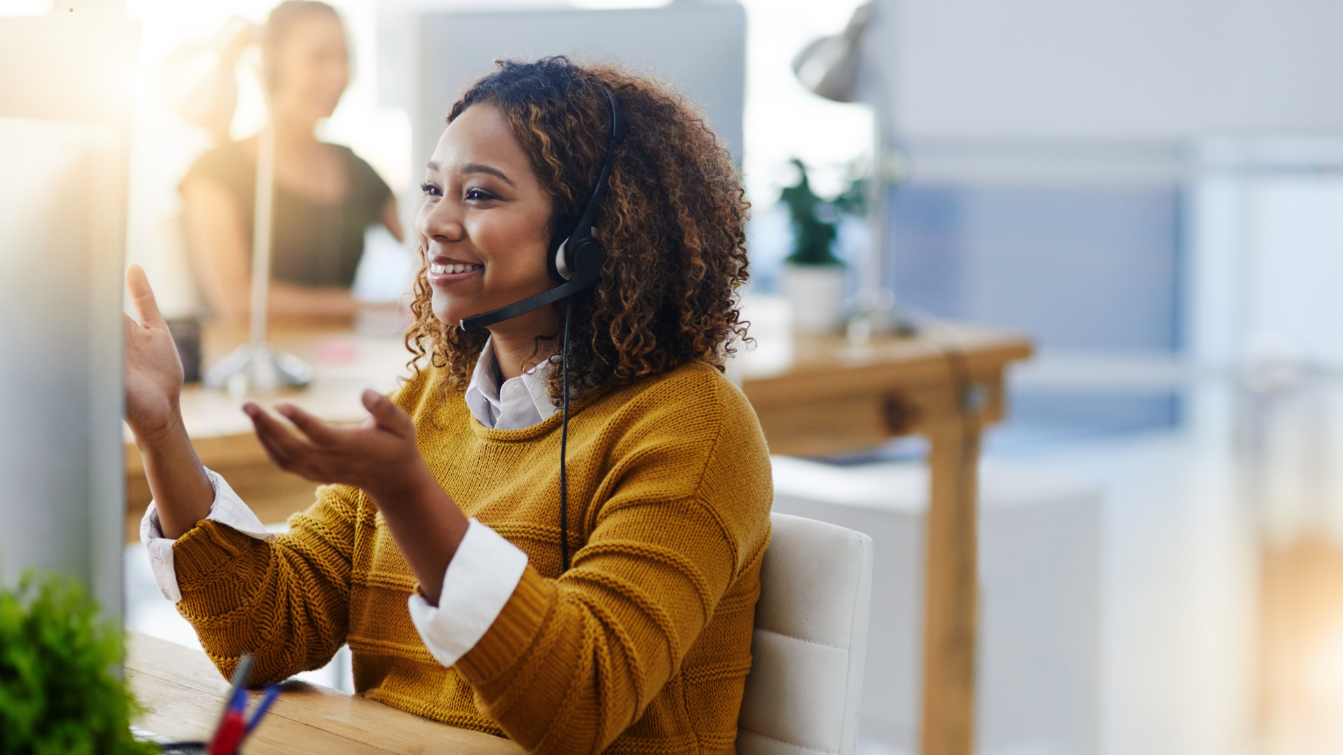 Woman-Wearing-Headset-Virtual-Call